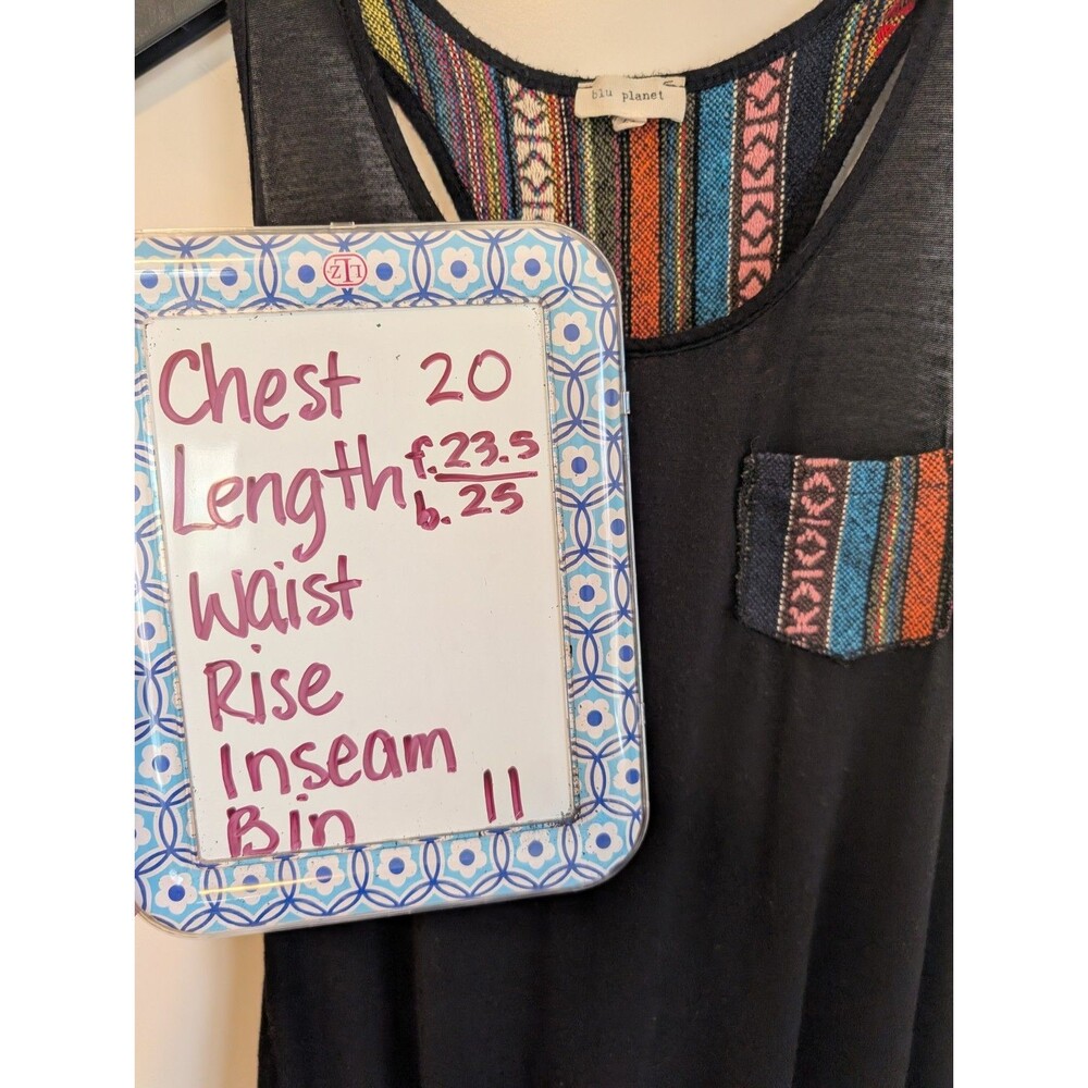 Blu Planet Aztec Woven Pocket Tank Top Rodeo Western Boho Festival Beach Medium - Picture 6 of 6